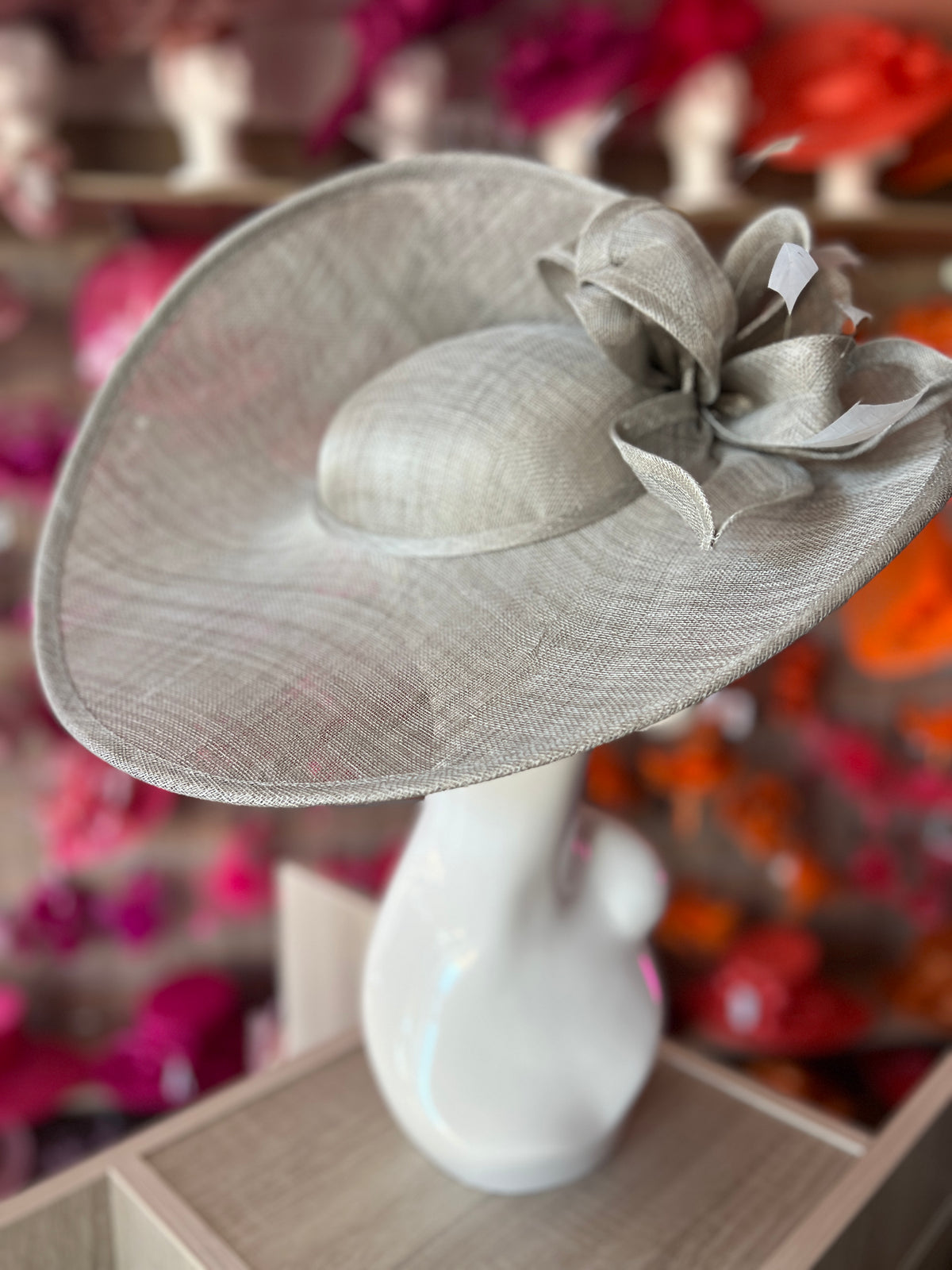 Deluxe Large Mercury Hatinator with Split Brim &amp; Feathers-Fascinators Direct