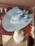 Deluxe Large Powder Blue Hatinator with Split Brim & Feathers-Fascinators Direct