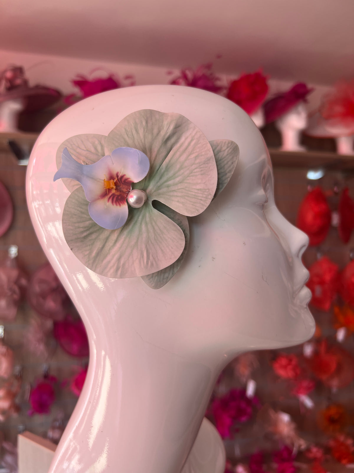 Duck Egg Blue Orchid Hair Clip-Fascinators Direct