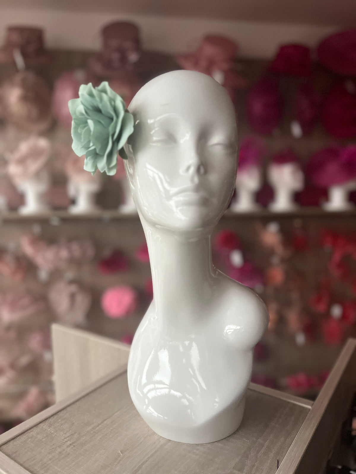 Duck Egg Blue Rose Hair Clip-Fascinators Direct