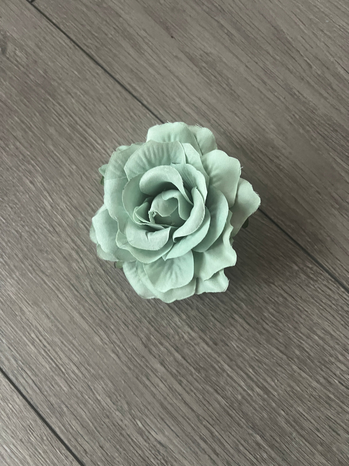 Duck Egg Blue Rose Hair Clip-Fascinators Direct