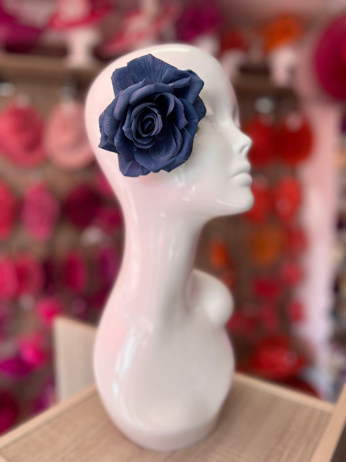 Dusky Blue Rose Hair Clip-Fascinators Direct