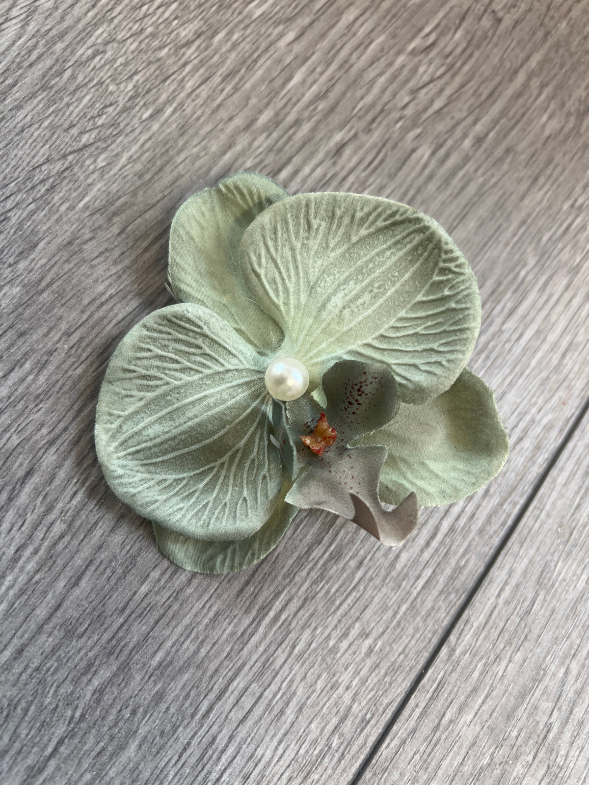 Dusky Green Orchid Hair Clip-Fascinators Direct