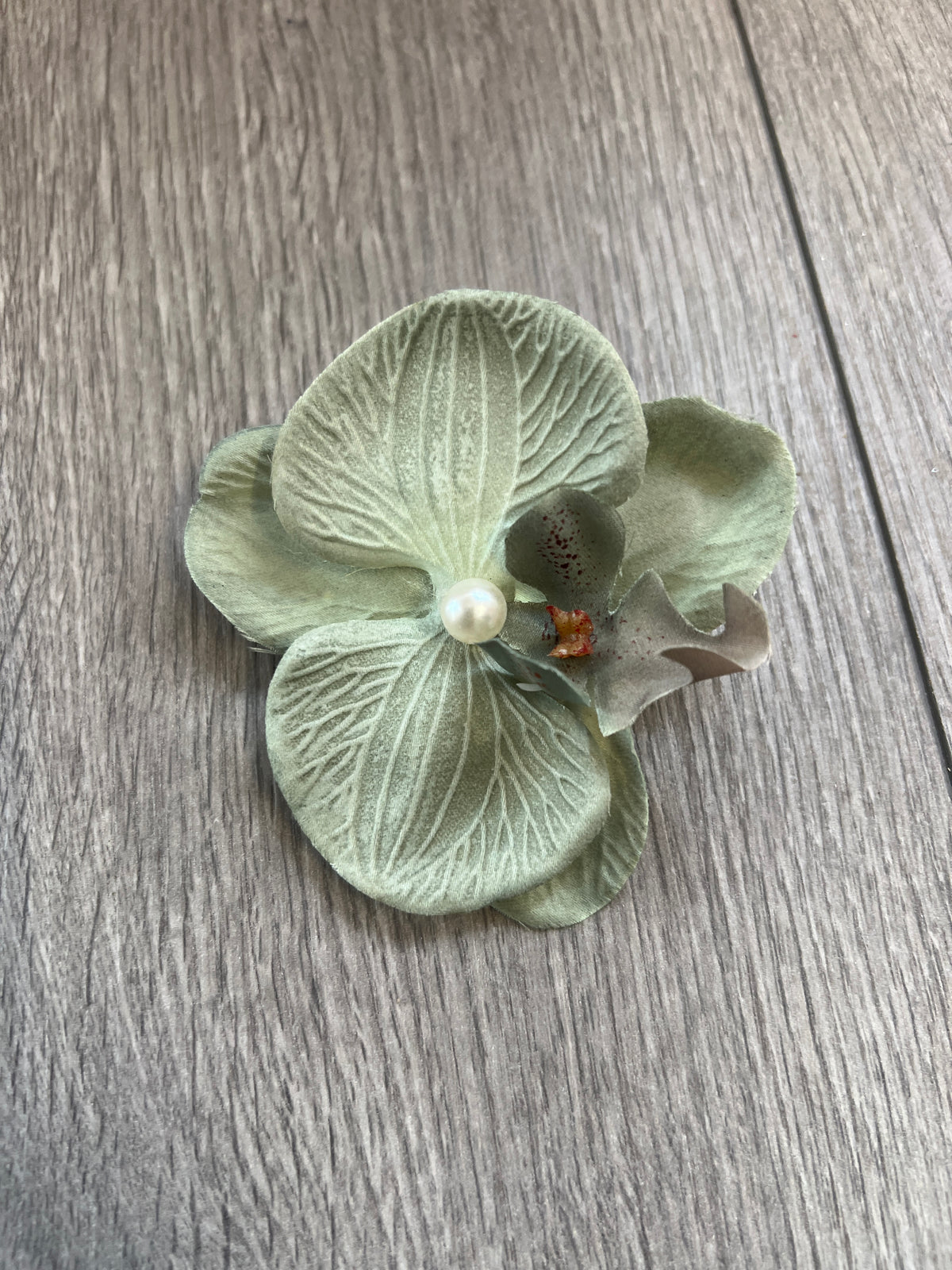 Dusky Green Orchid Hair Clip-Fascinators Direct