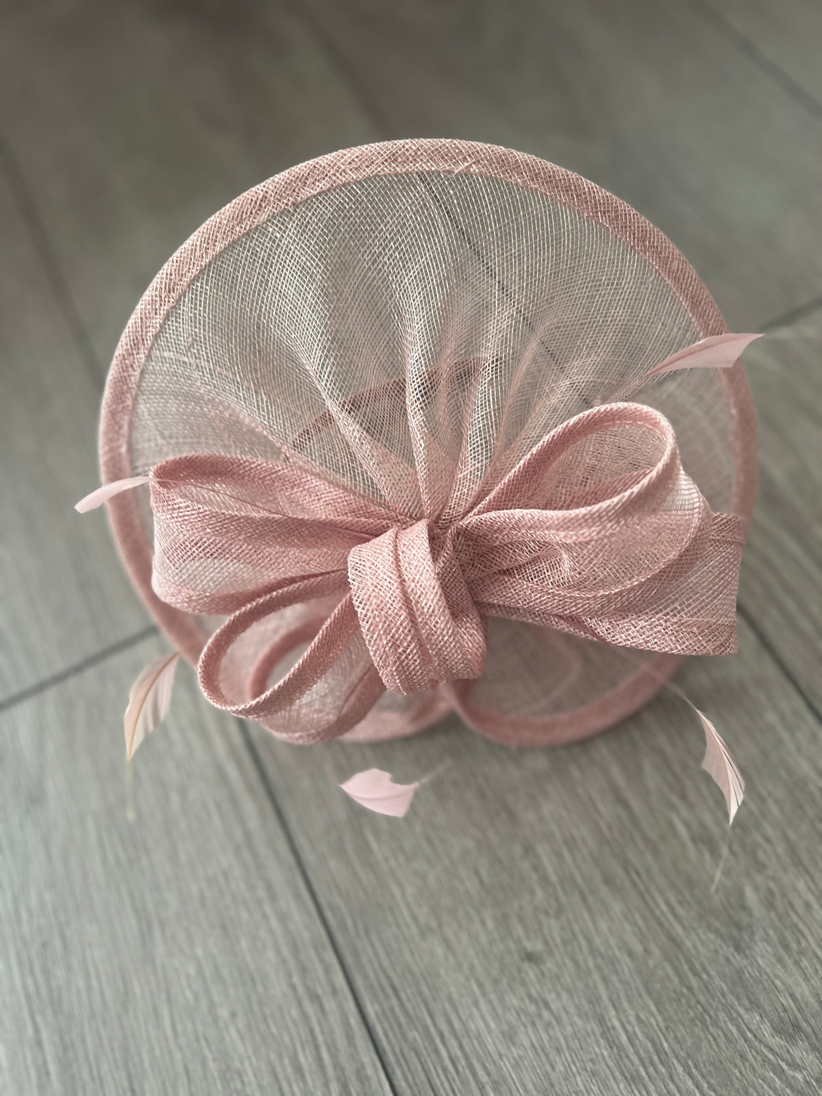 Dusky Pink Curved Disc Fascinator-Fascinators Direct