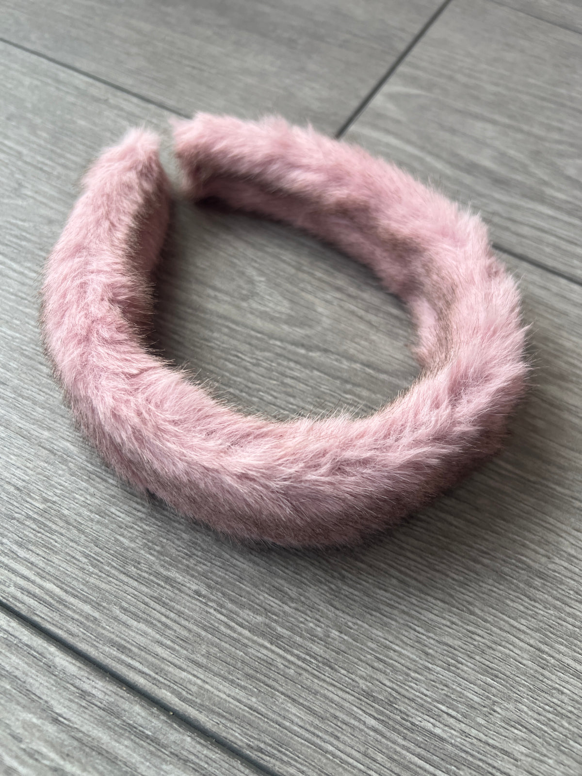 Dusky Pink Faux Fur Alice Band-Fascinators Direct