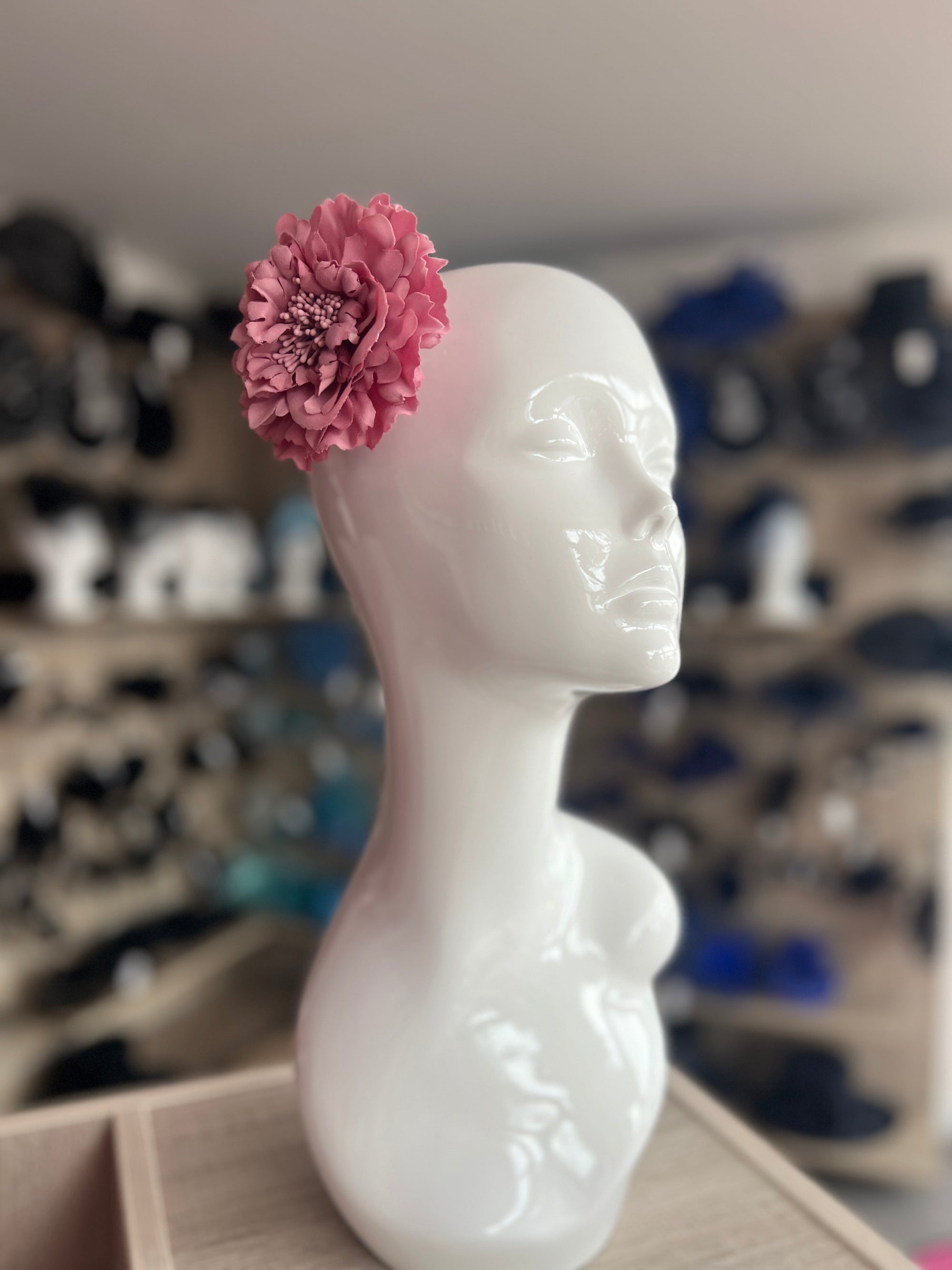 Dusky Pink Hair Flower Fascinator Clip-Fascinators Direct