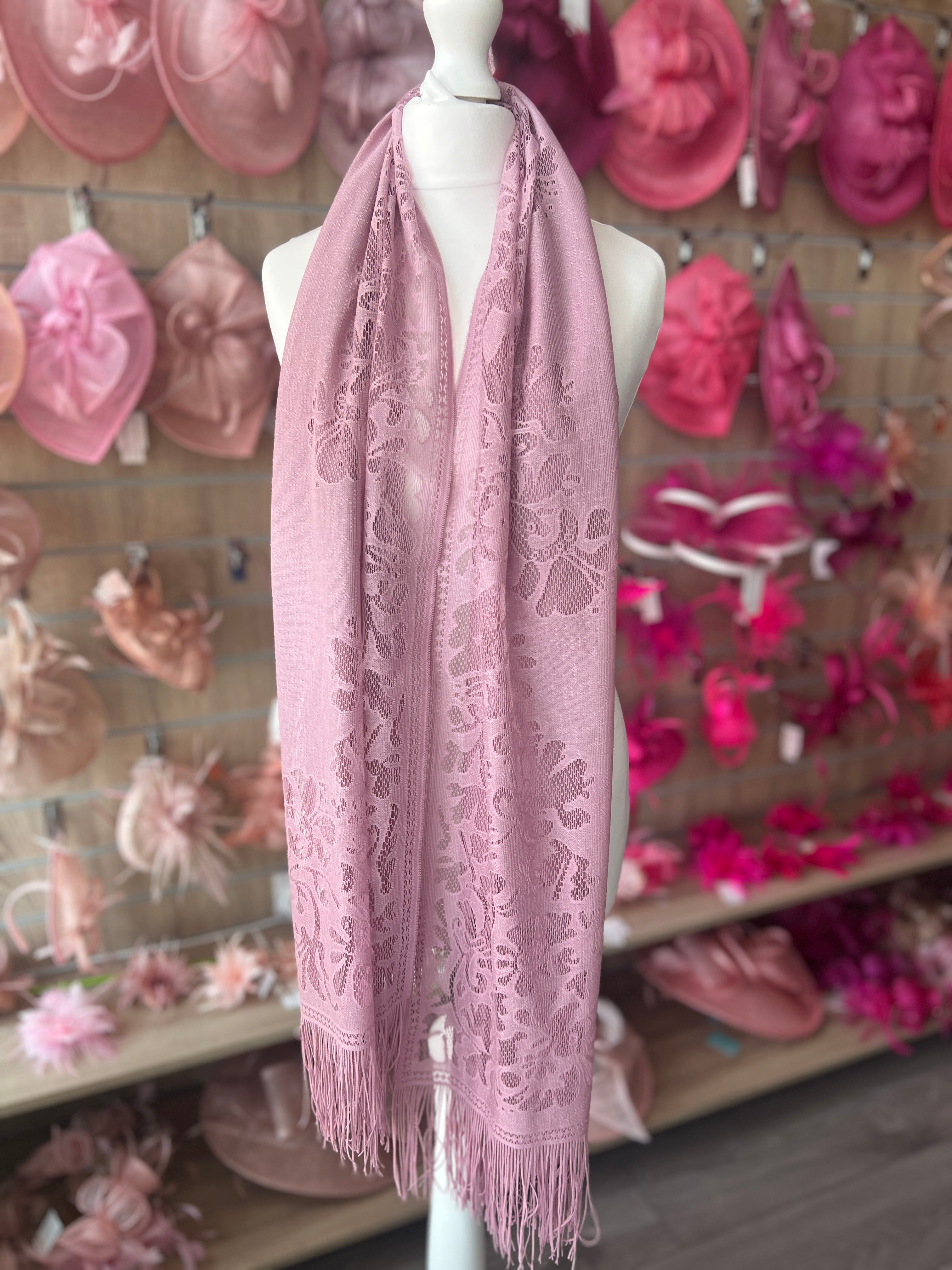pink lace shawl