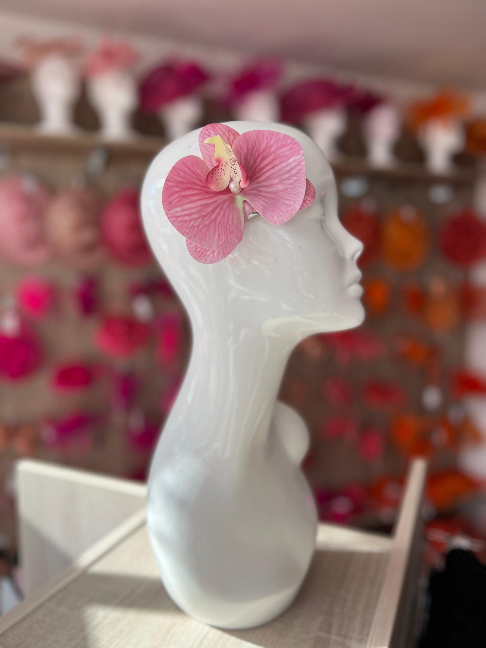 Dusky Pink Orchid Hair Clip-Fascinators Direct