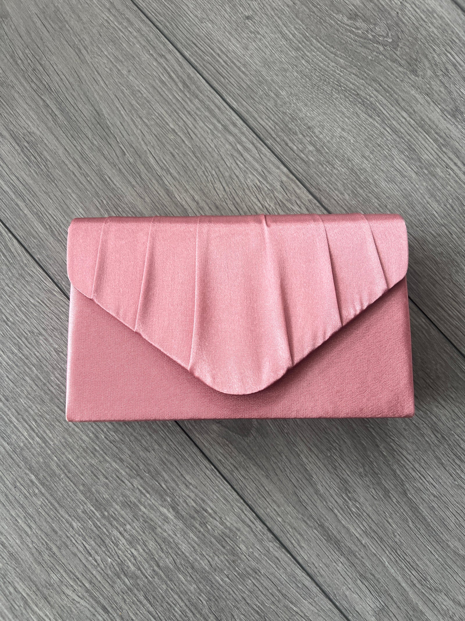 Dusky Pink Satin Enevelope Clutch Bag-Fascinators Direct