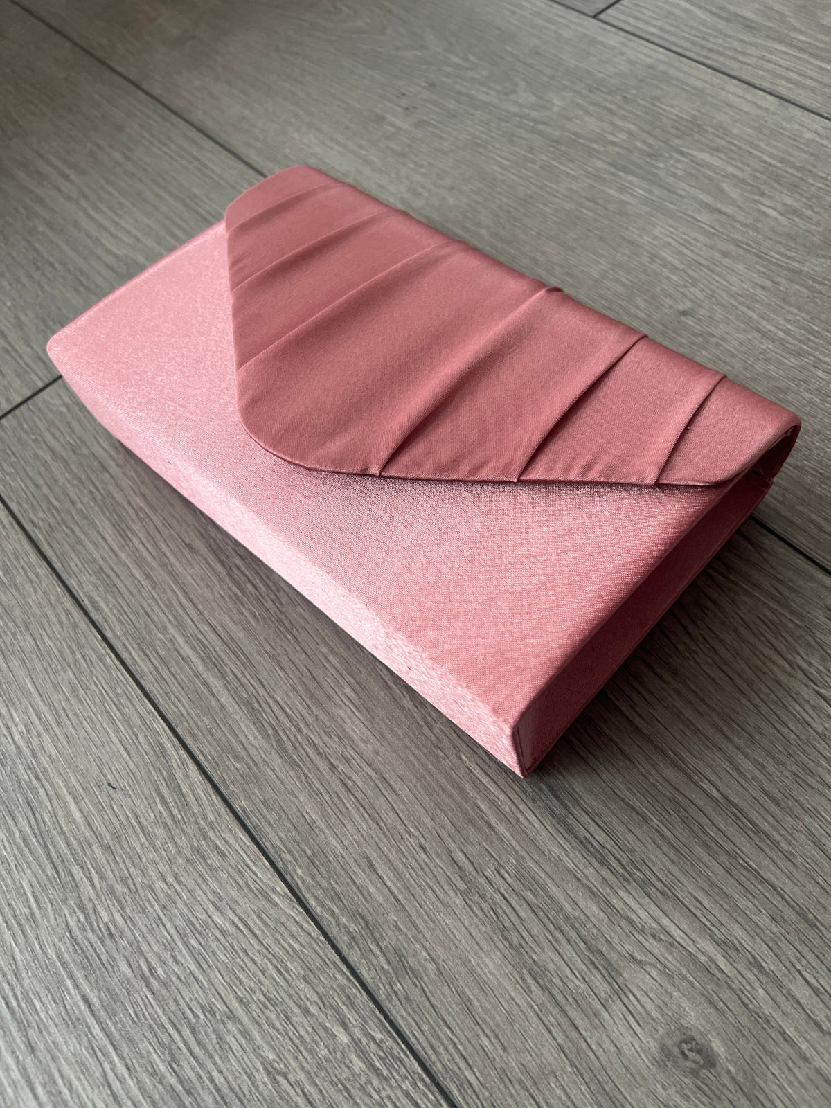 Dusky Pink Satin Enevelope Clutch Bag-Fascinators Direct