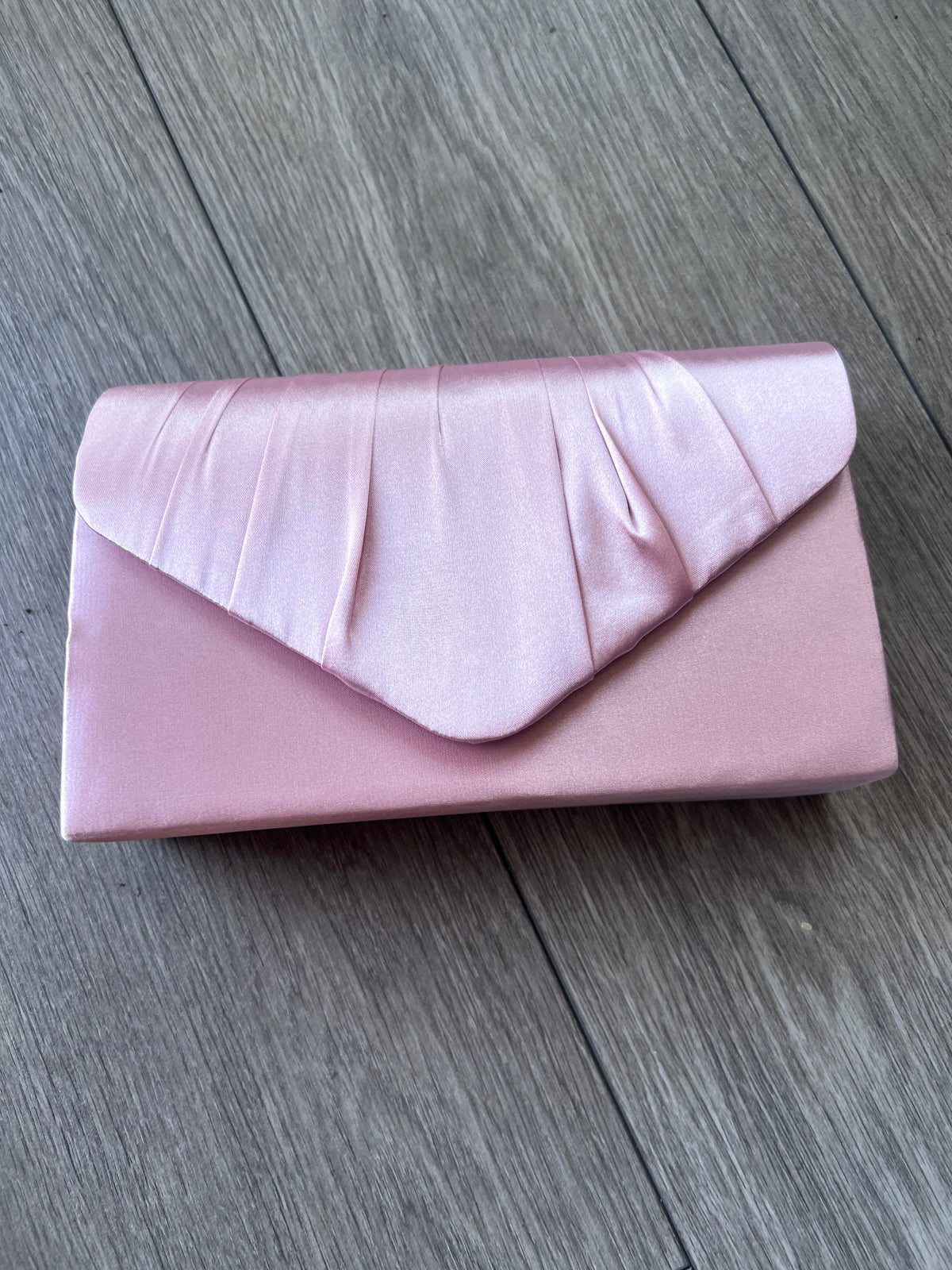 Dusky Pink Satin Enevelope Clutch Bag-Fascinators Direct