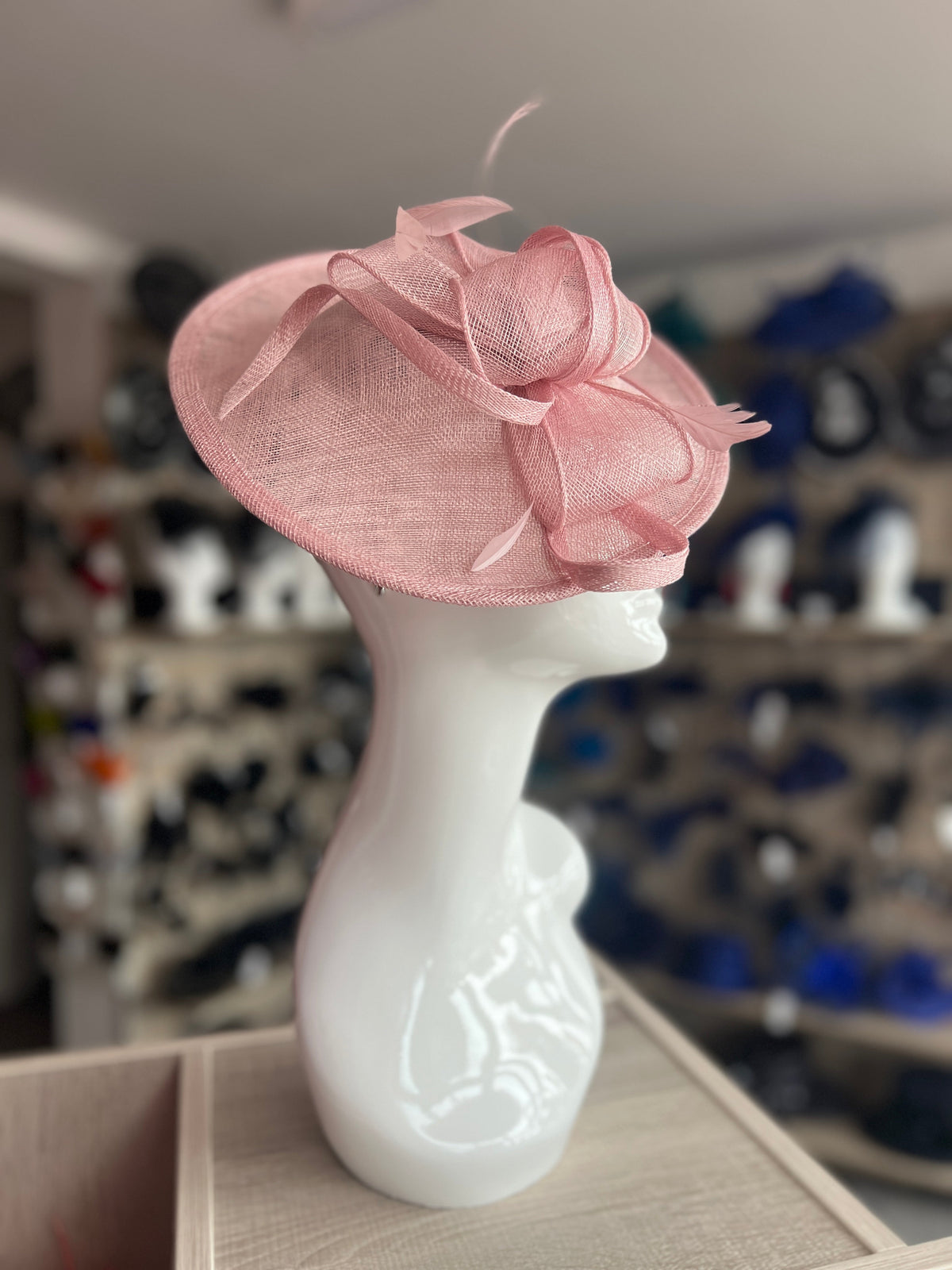 Dusky Pink Teardrop Disc Fascinator-Fascinators Direct
