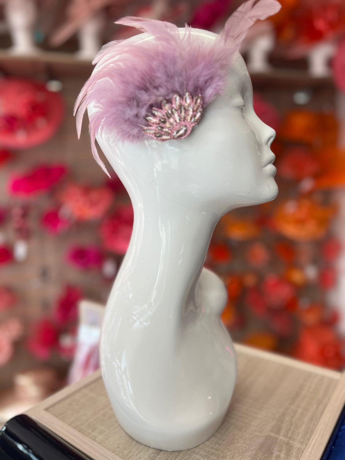 Dusky Purple Art Deco Style Feather Flapper Hair Clip-Fascinators Direct