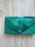 Emerald Green Satin Pleated Envelope Clutch Bag