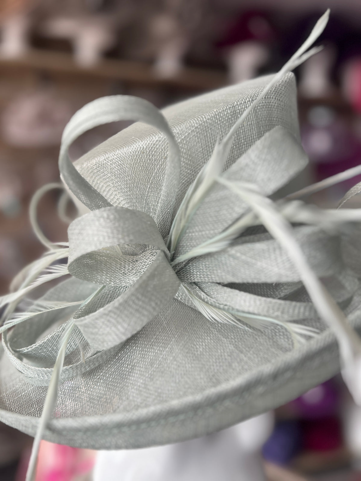 Classic Sinamay Peppermint Wedding Hat