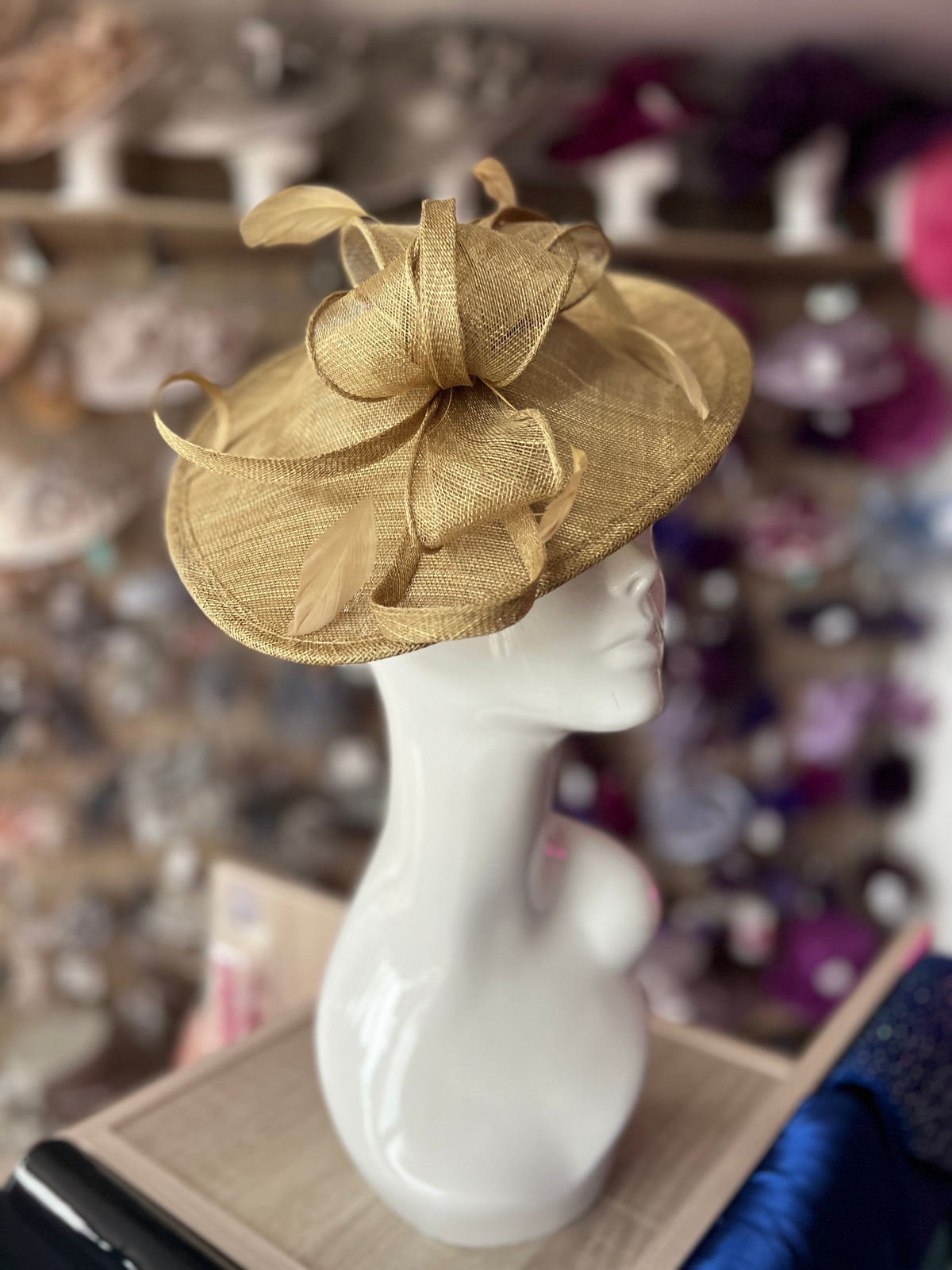 Bronze Teardrop Disc Fascinator