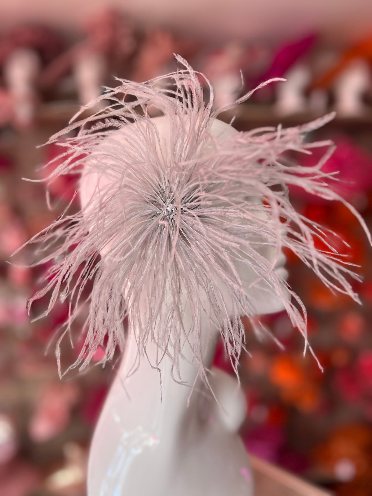 Silver Wispy Feather  Fascinator Hair Clip