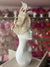 Ivory Metallic Fascinator With Oval Base