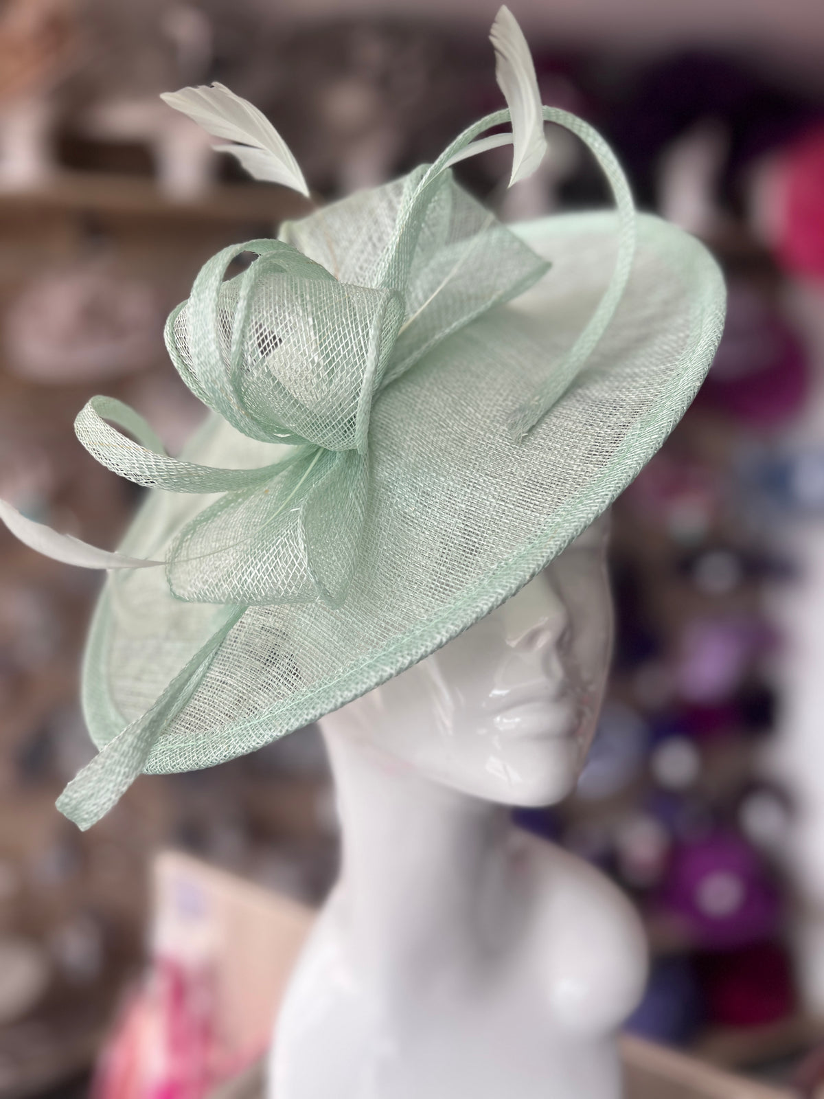 Aqua Teardrop Disc Fascinator