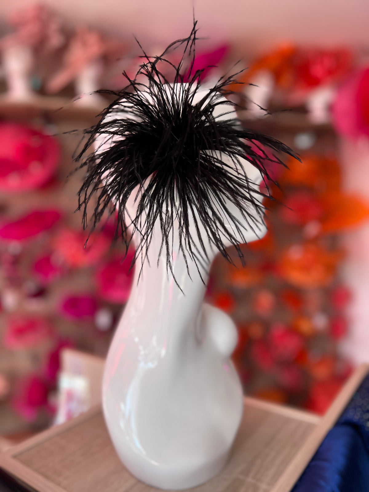 Black Wispy Feather  Fascinator Hair Clip