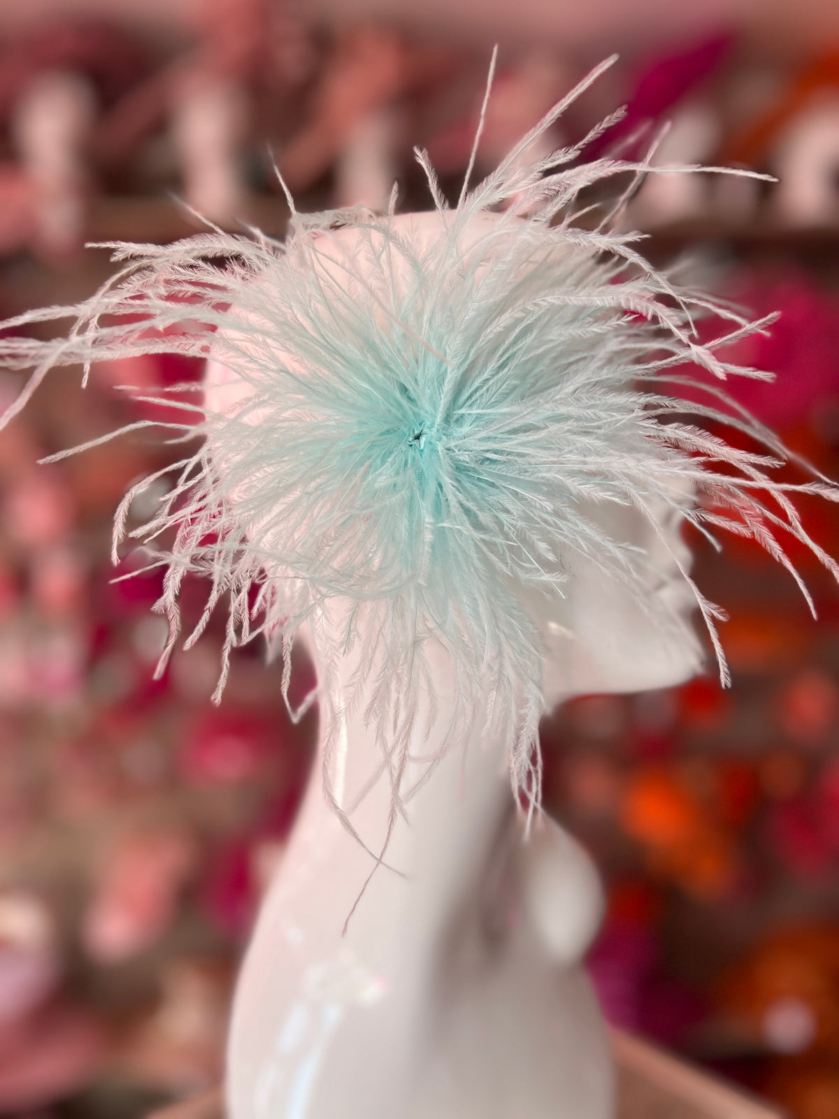 Aqua Blue Wispy Feather  Fascinator Hair Clip