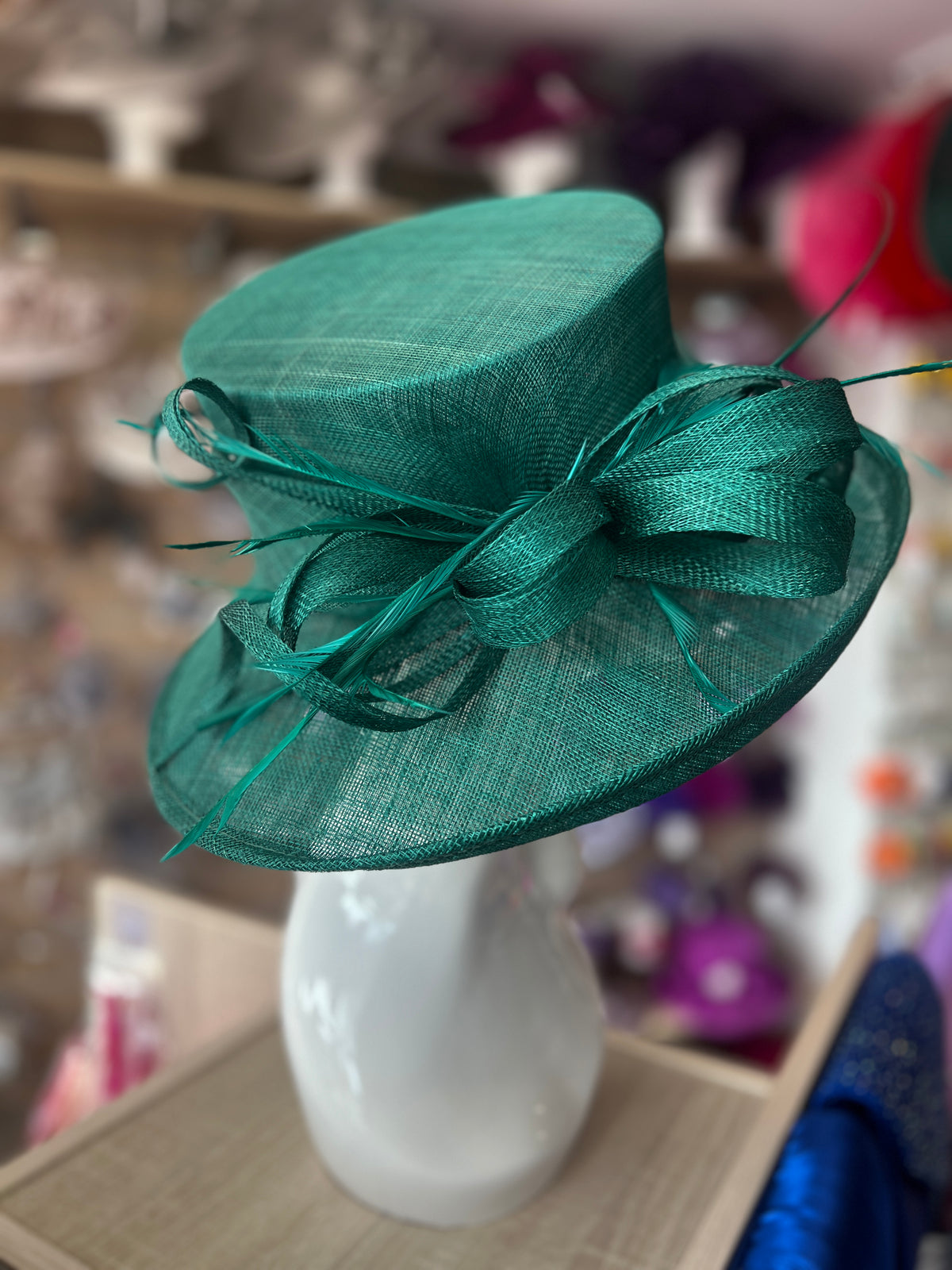 Classic Sinamay Emerald Green Wedding Hat