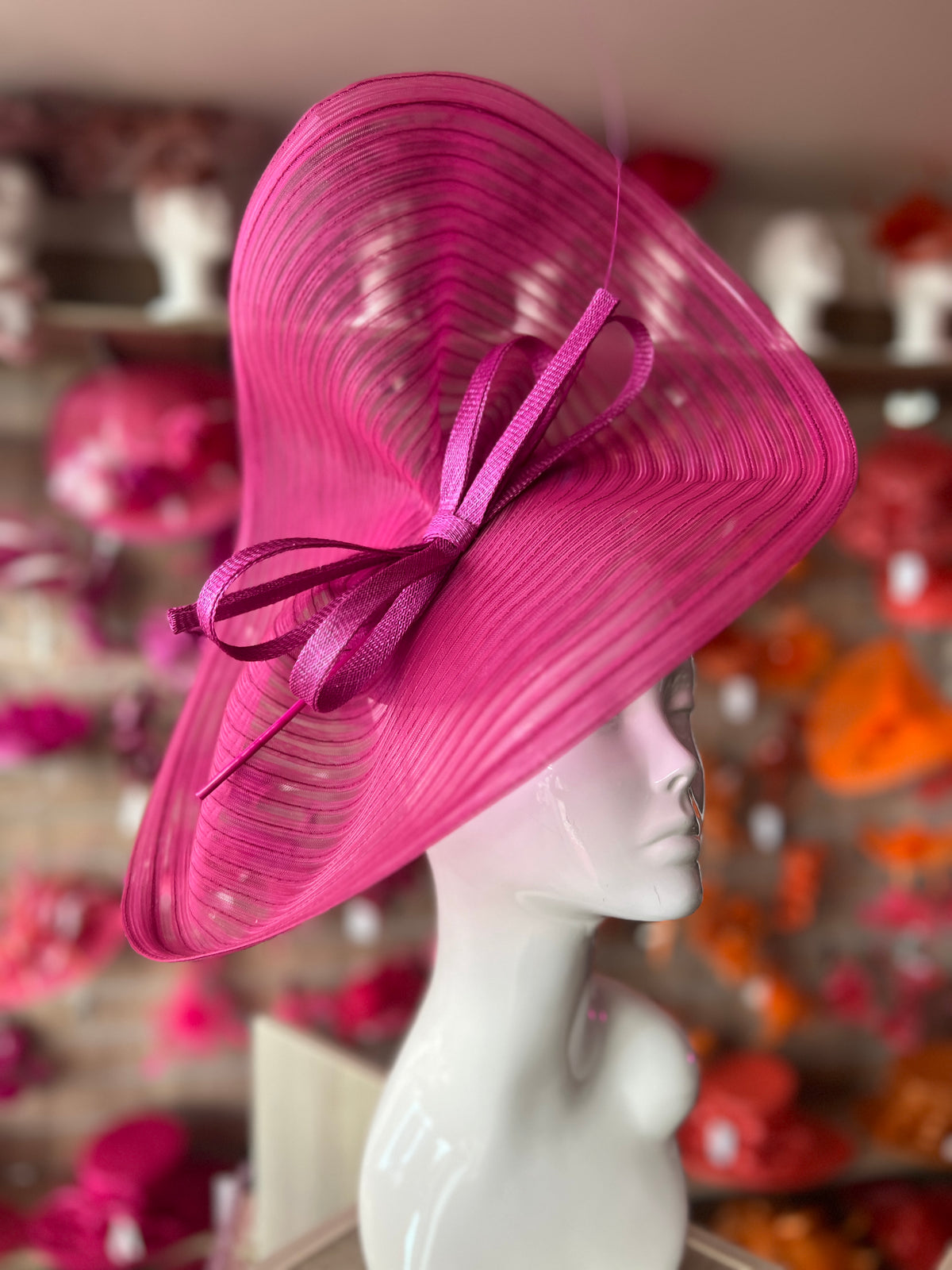 Fuchsia Crinoline Hatinator with Bow