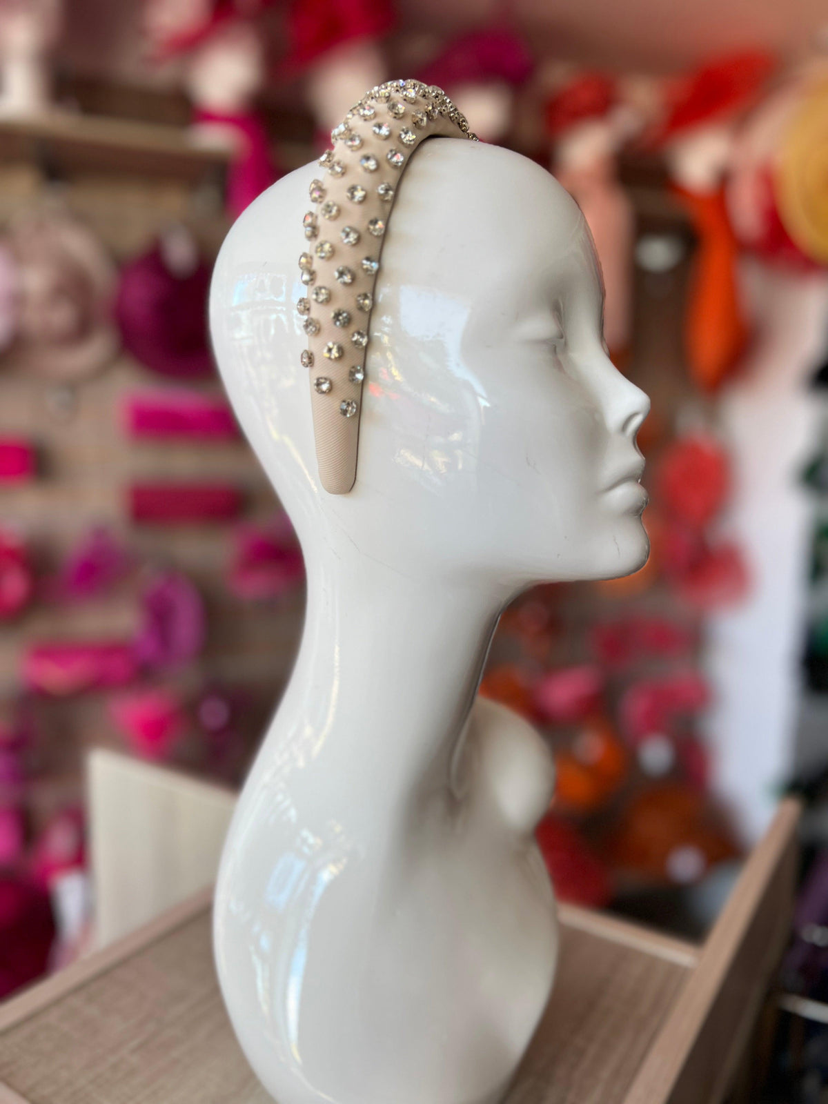 Elizabeth Ivory Chunky Diamante Headband-Fascinators Direct