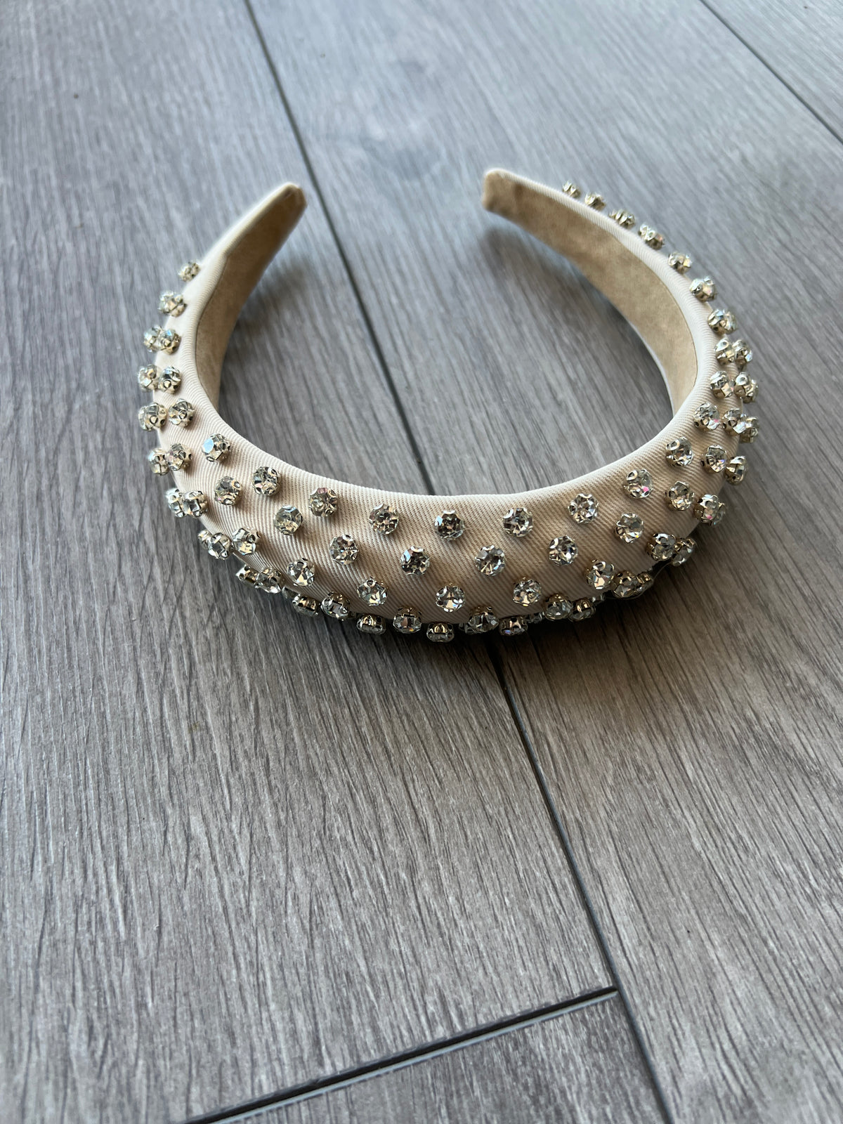 Elizabeth Ivory Chunky Diamante Headband-Fascinators Direct