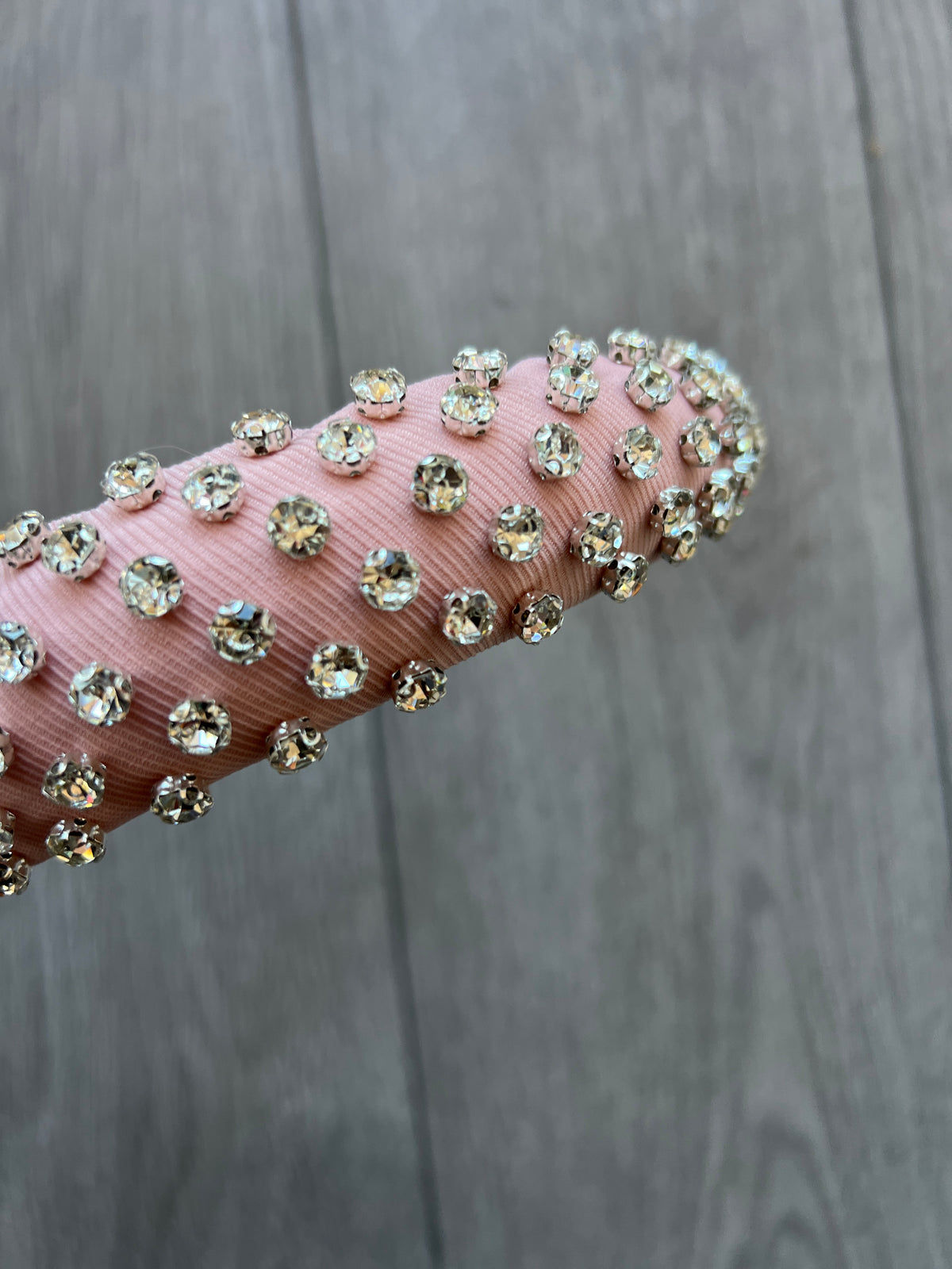 Elizabeth Pale Pink Chunky Diamante Headband-Fascinators Direct