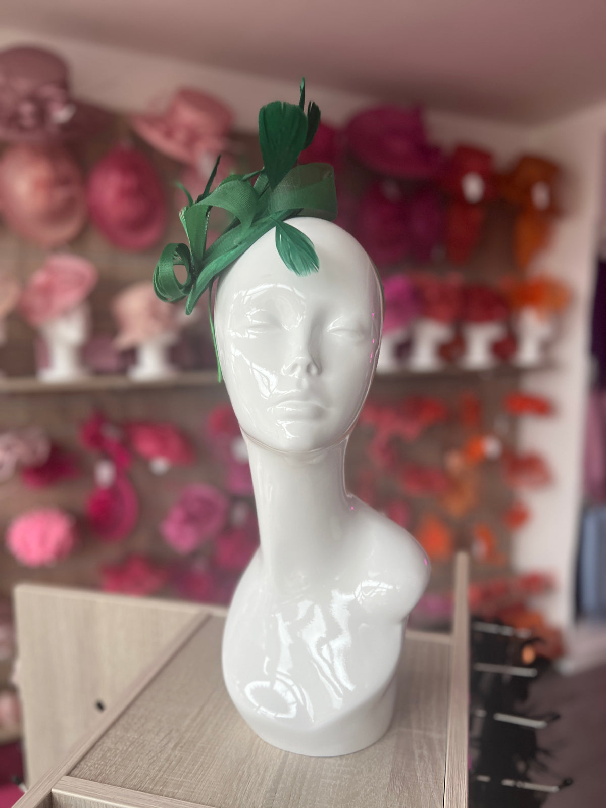 Emerald Green Fascinator Headband with Looped Crin &amp; Feathers-Fascinators Direct