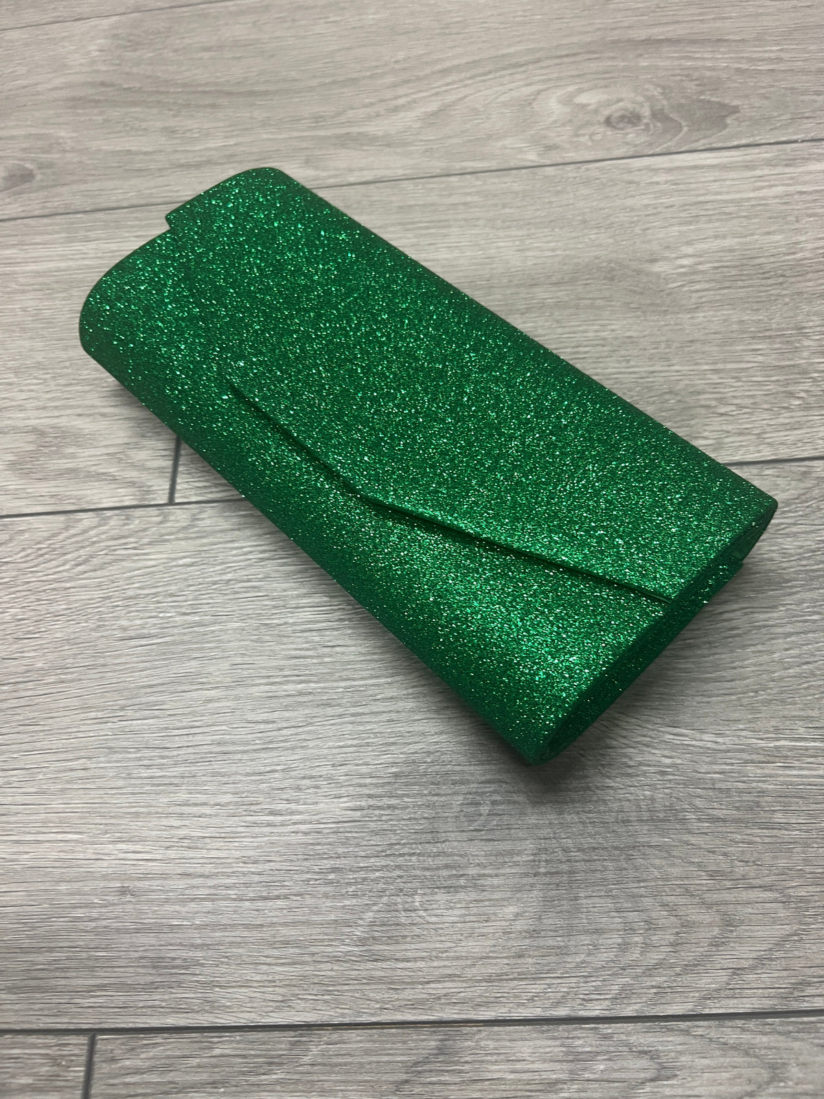 Emerald Green Glitter Clutch Bag-Fascinators Direct