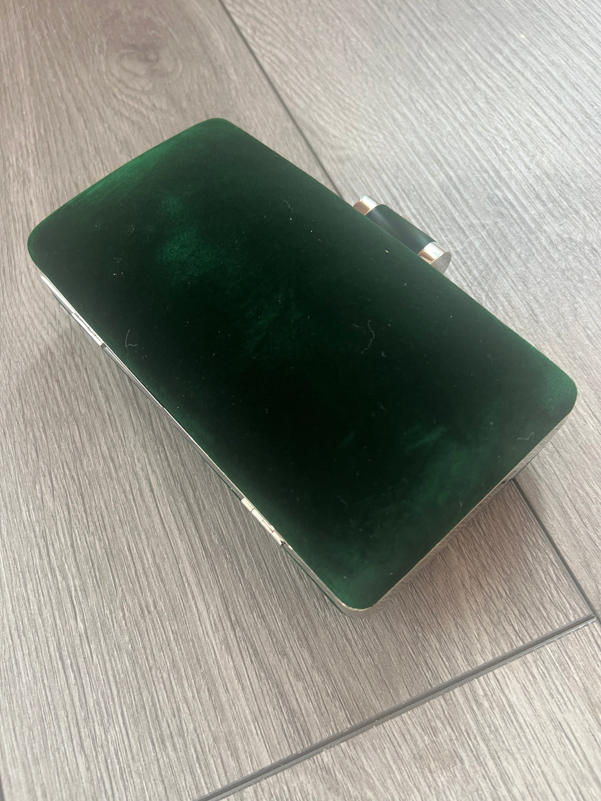 Emerald Green Luxury Velvet Box Clutch Bag-Fascinators Direct