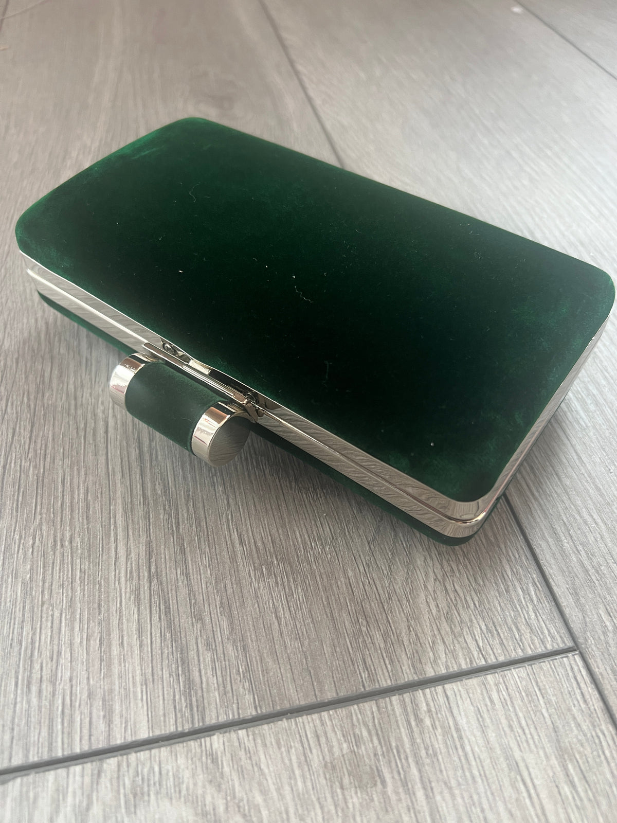 Emerald Green Luxury Velvet Box Clutch Bag-Fascinators Direct