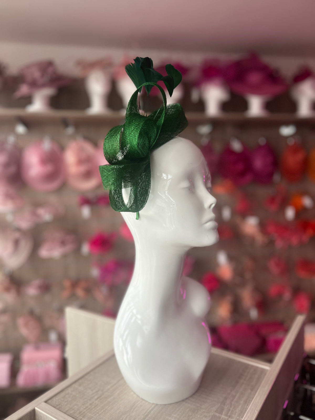 Emerald Large Loop Feather Headband Fascinator-Fascinators Direct