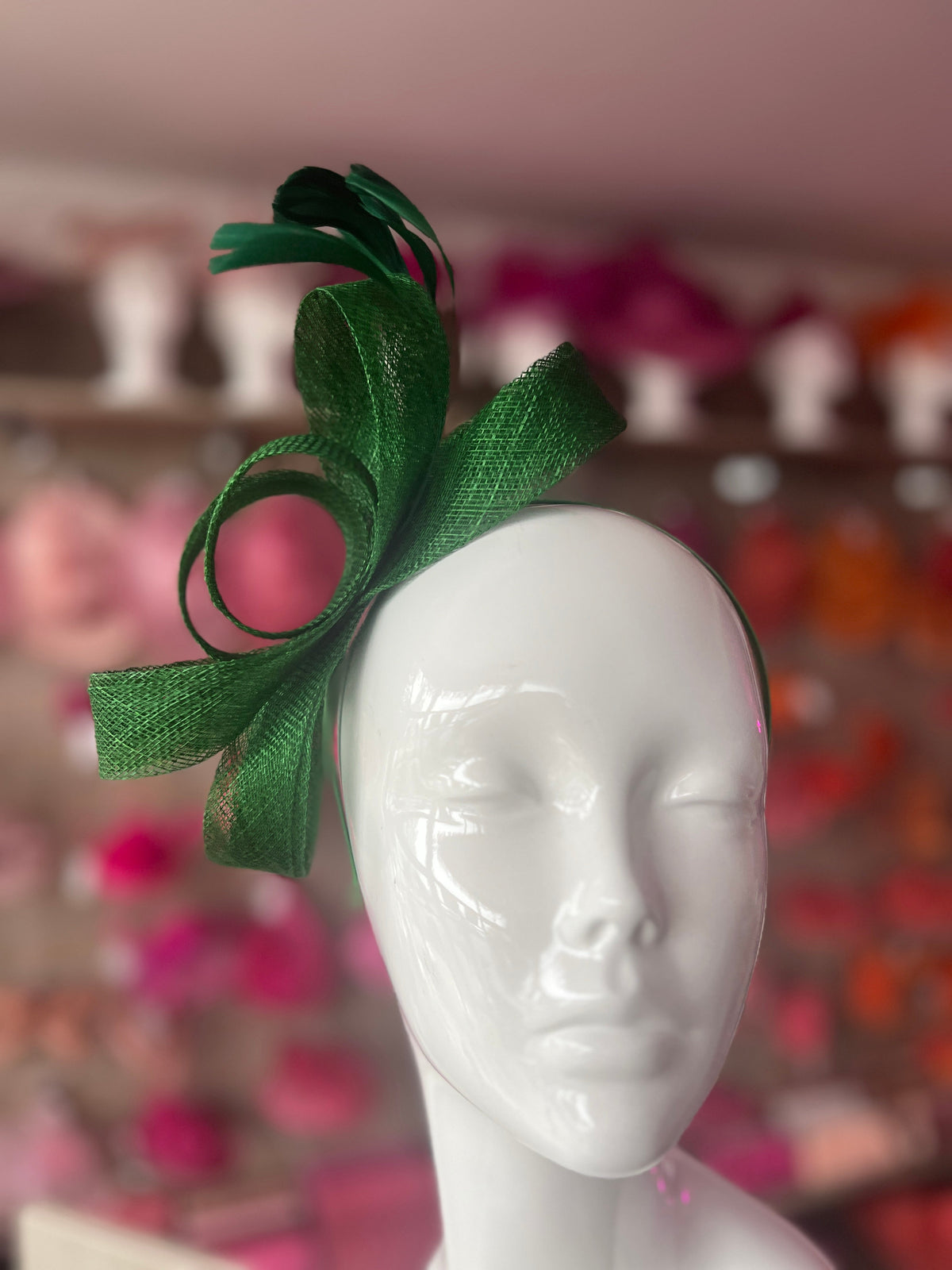 Emerald Large Loop Feather Headband Fascinator-Fascinators Direct