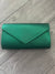 Emerald Metallic Envelope Clutch Bag-Fascinators Direct