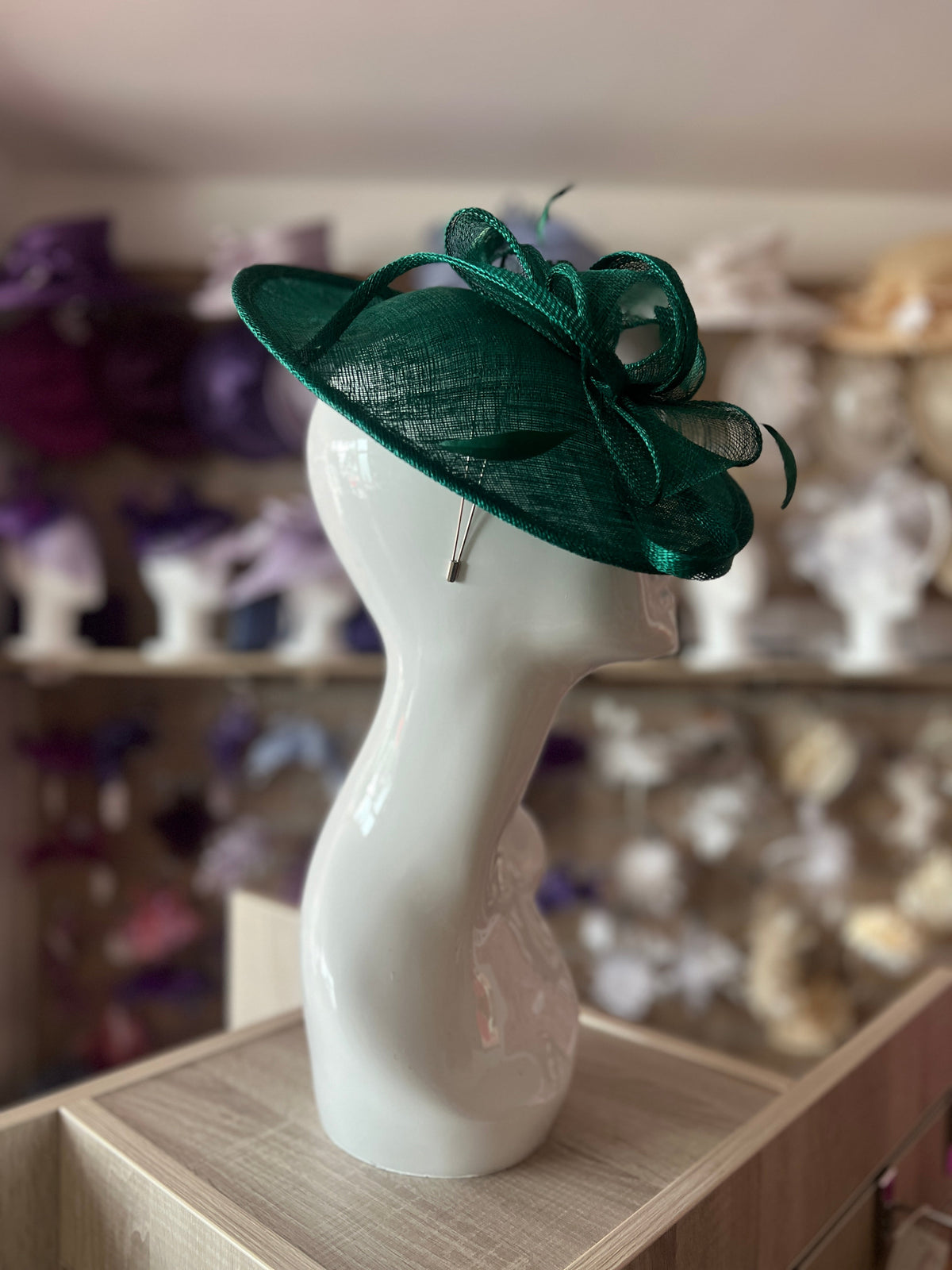 Emerald Teardrop Disc Fascinator-Fascinators Direct