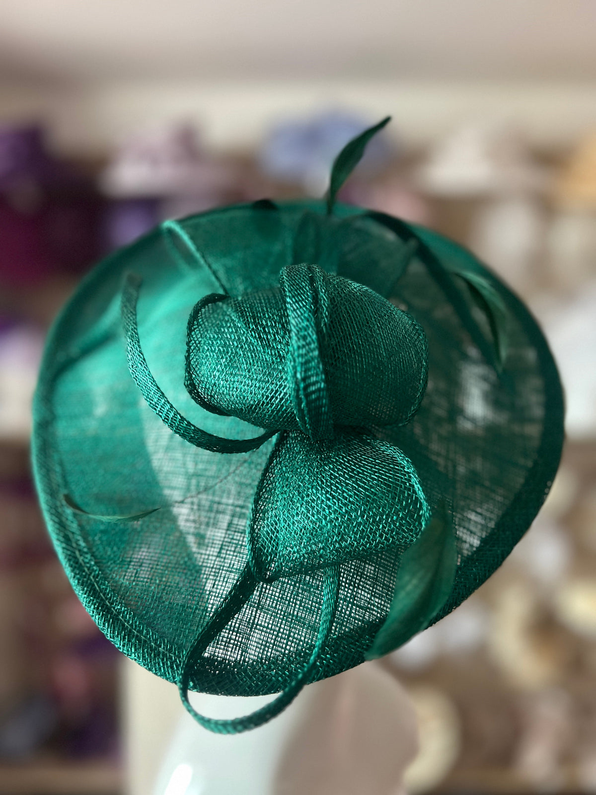 Emerald Teardrop Disc Fascinator-Fascinators Direct