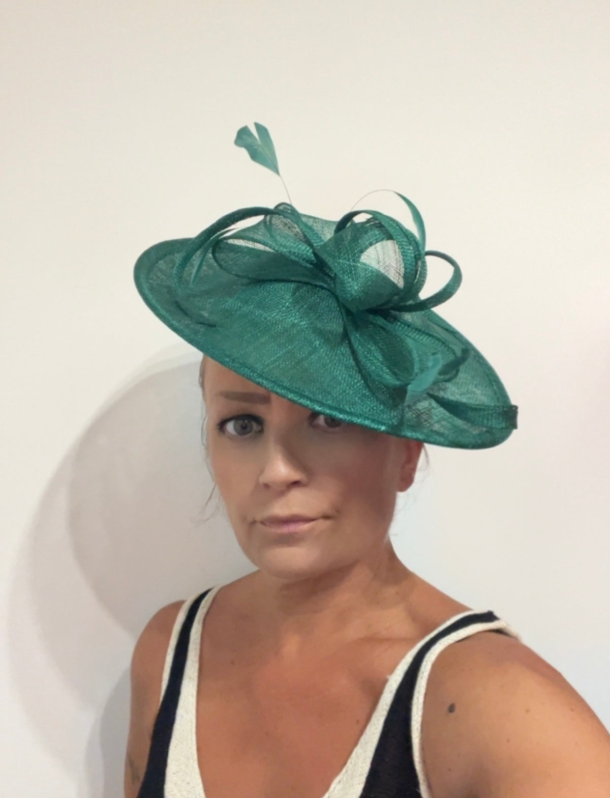 Emerald Teardrop Disc Fascinator-Fascinators Direct