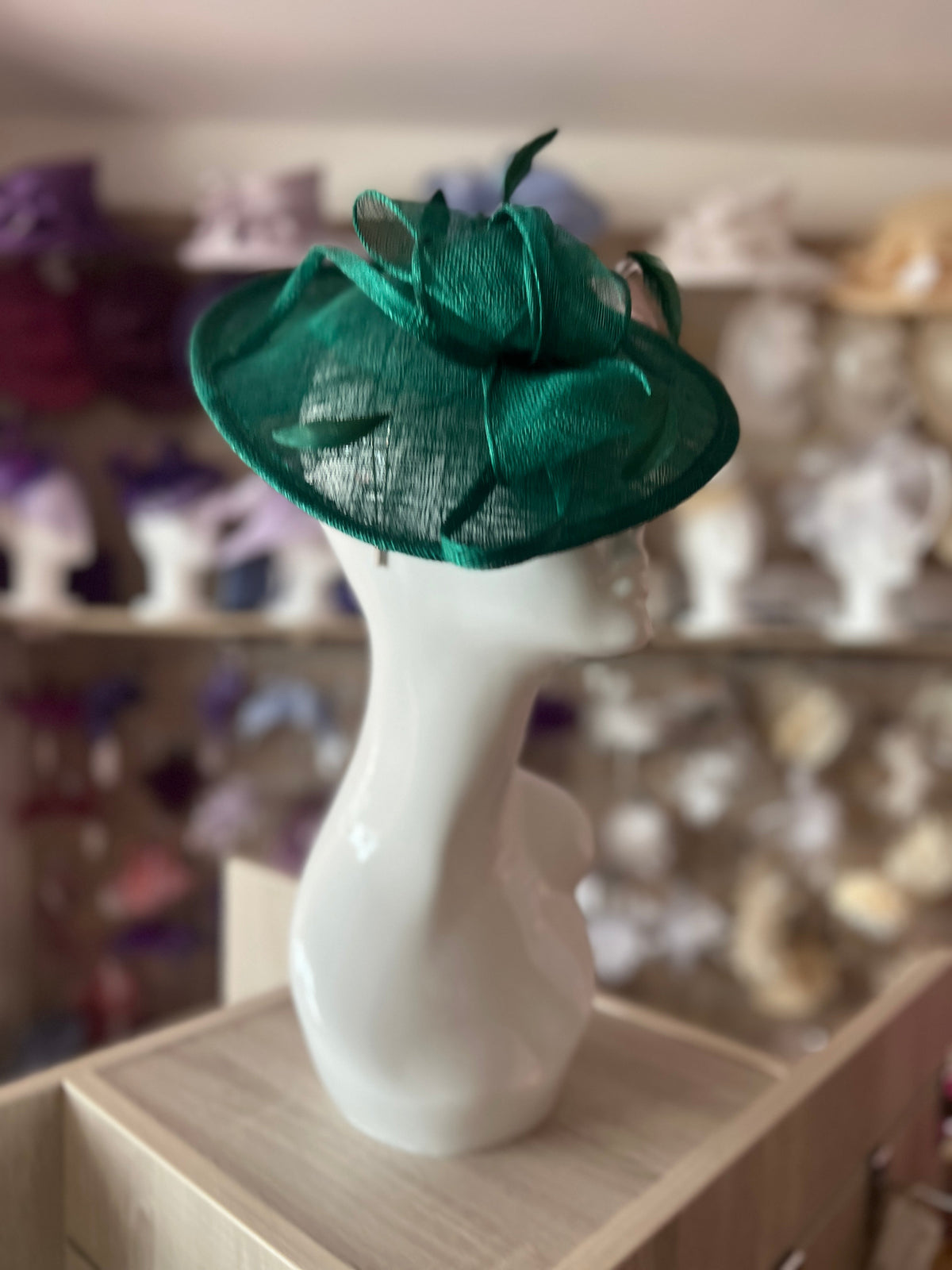 Emerald Teardrop Disc Fascinator-Fascinators Direct