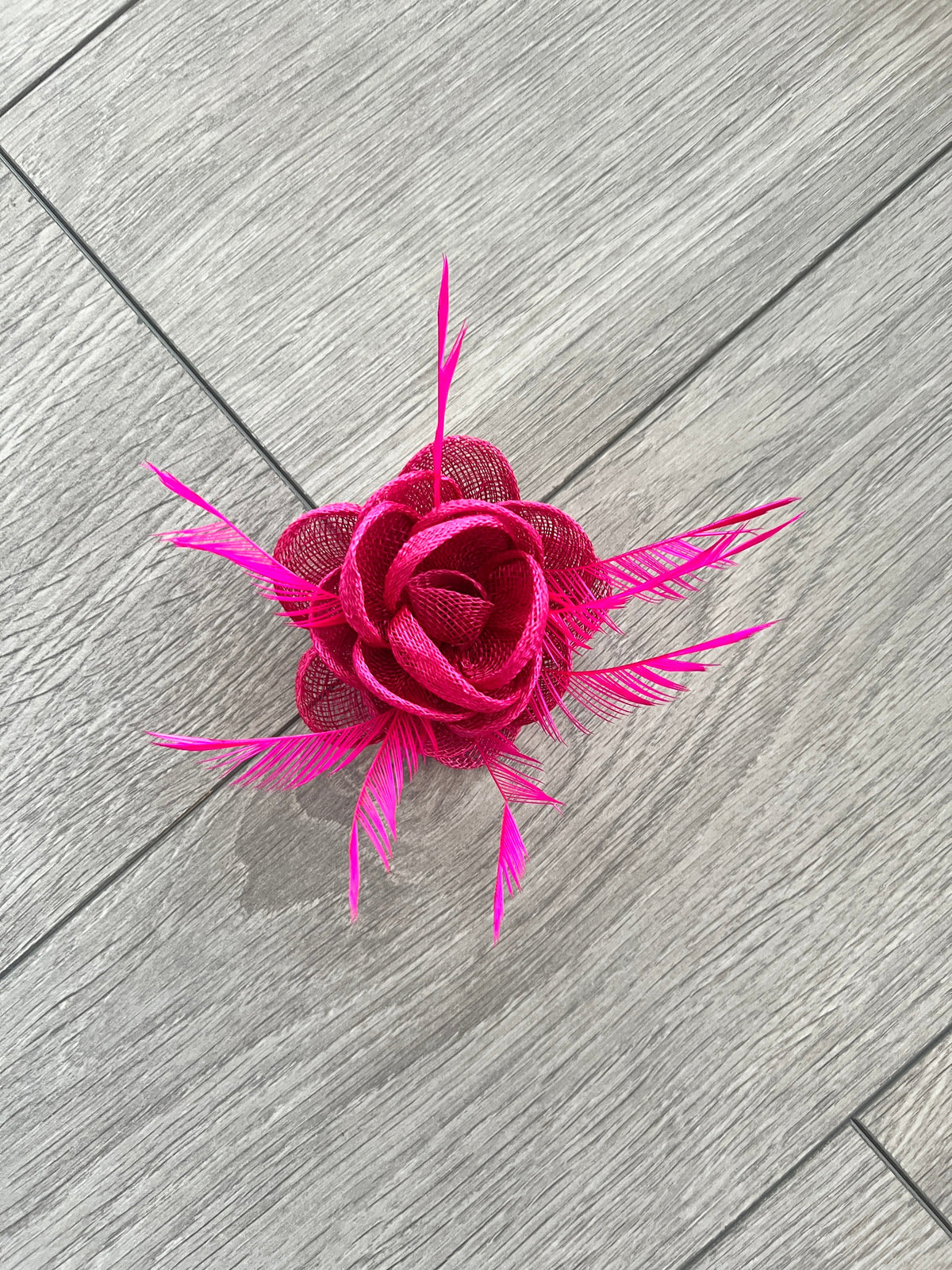 English Rose Small Fuchsia Fascinator Clip-Fascinators Direct