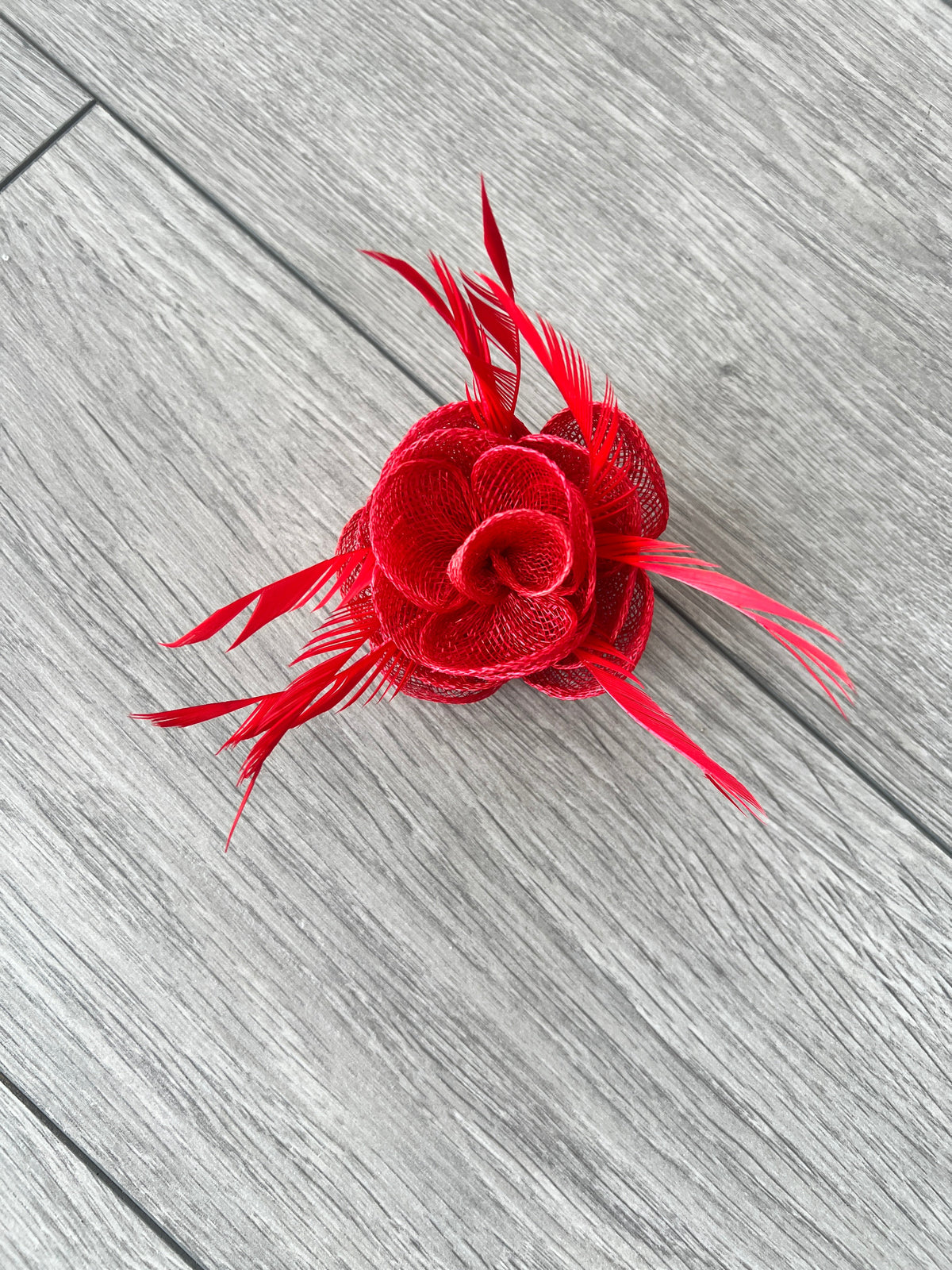 English Rose Small Red Fascinator Clip-Fascinators Direct