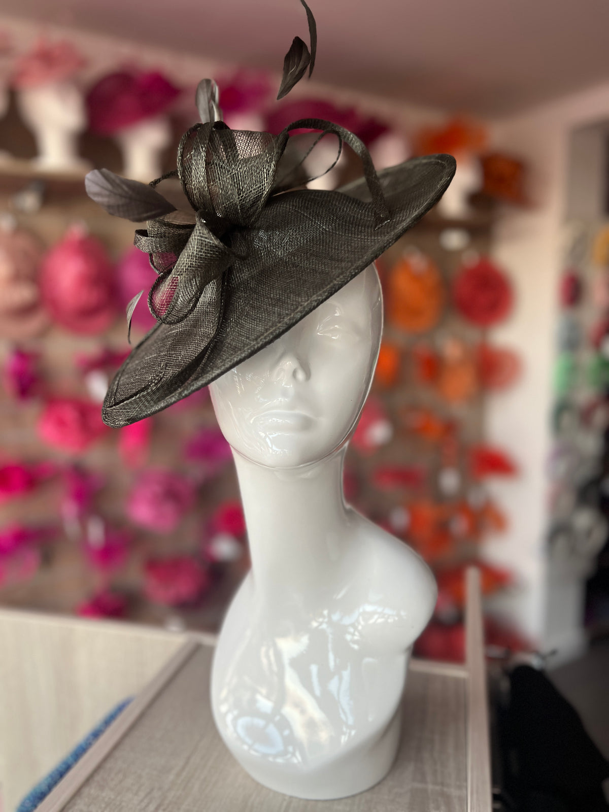 Espresso Teardrop Disc Fascinator-Fascinators Direct