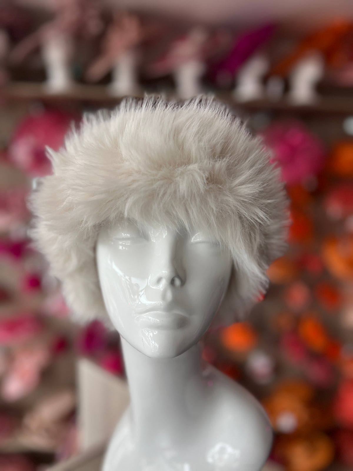 Cream Fur Winter Hat