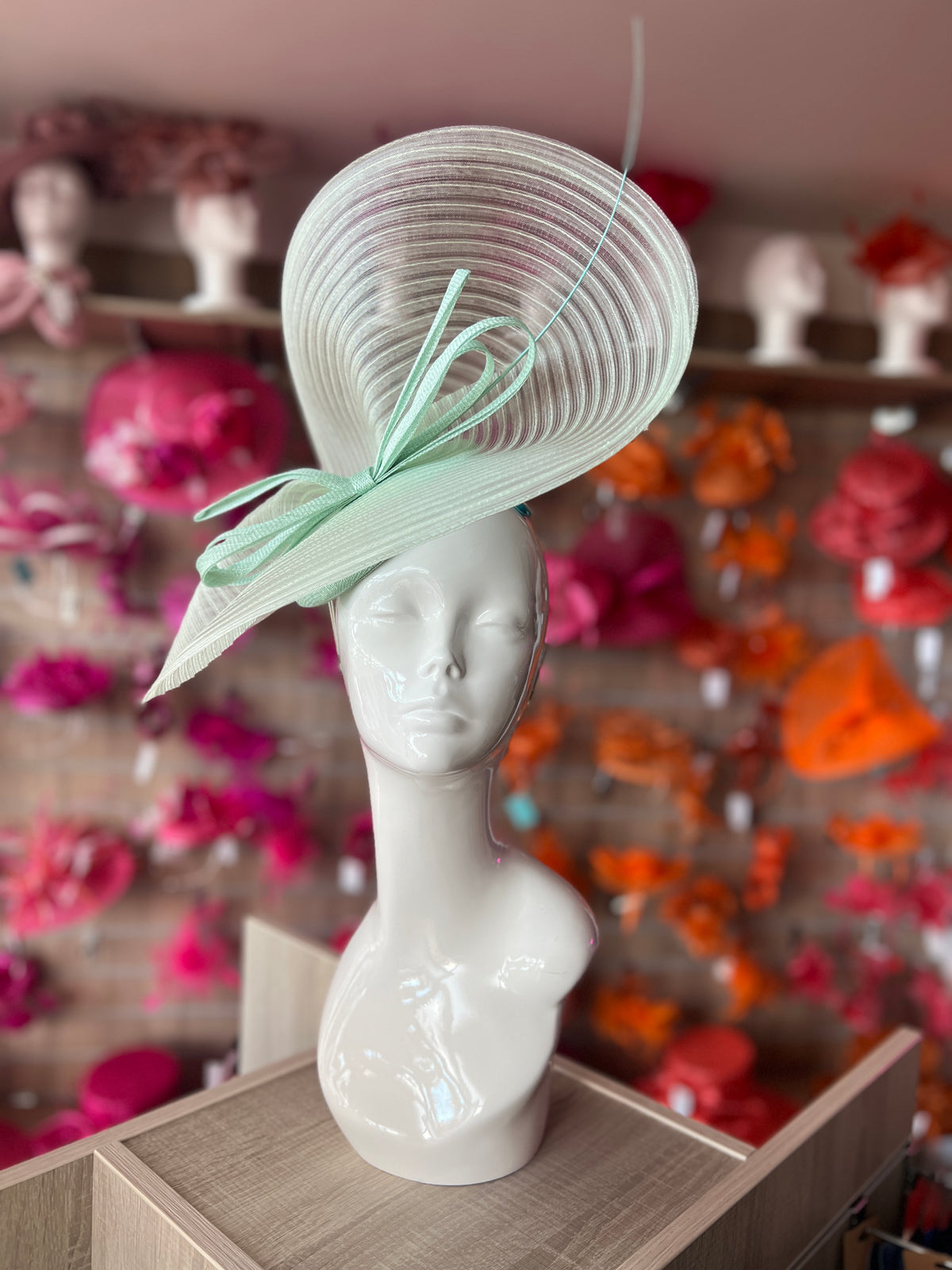 Aqua Crinoline Hatinator with Bow