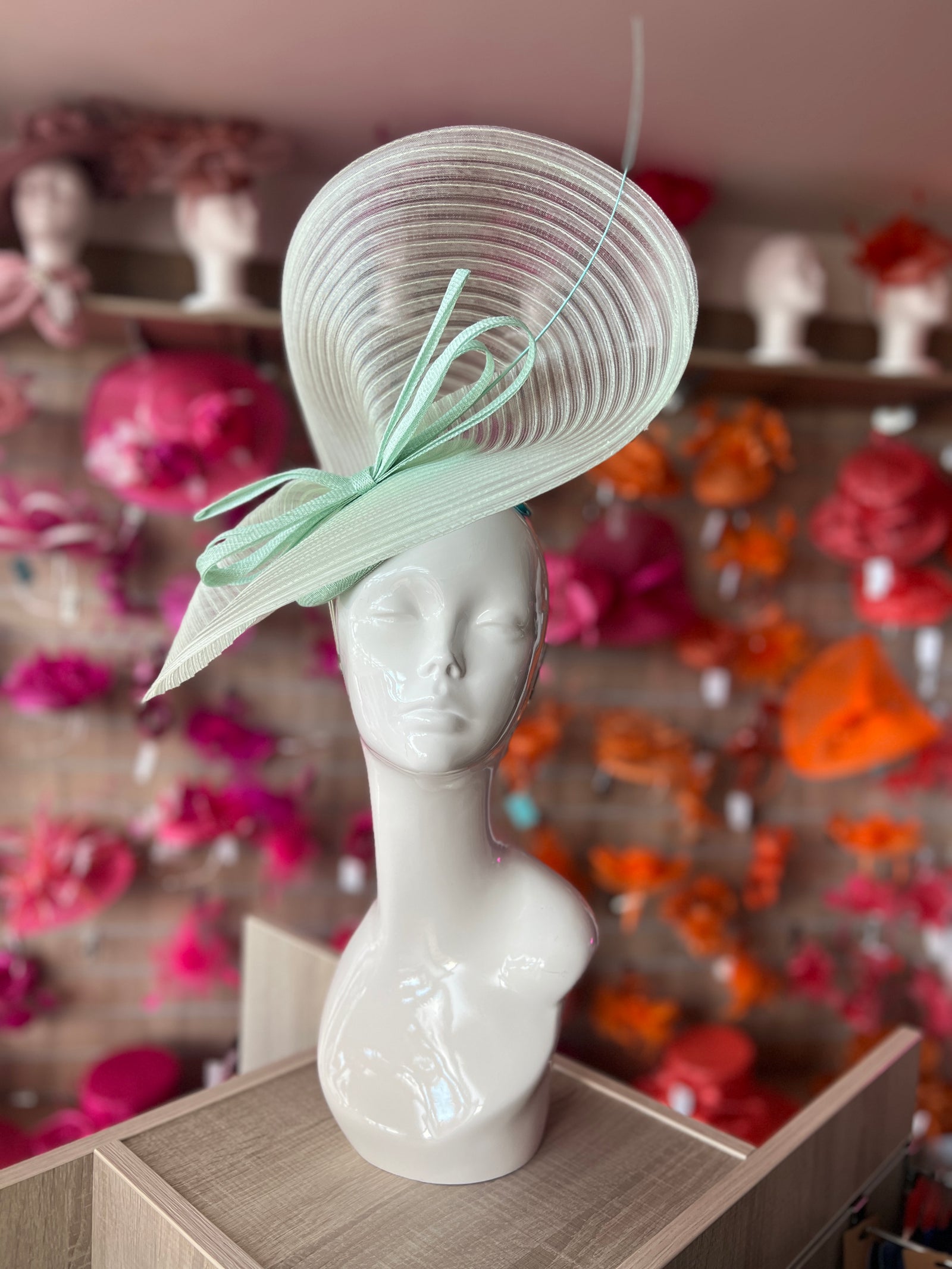 Aqua Crinoline Hatinator with Bow