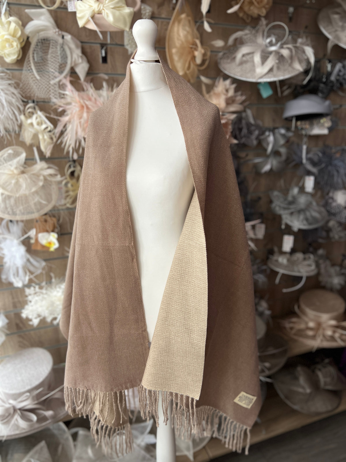 Reversible Large Warm Soft Pashmina / Shawl - Nude/Beige