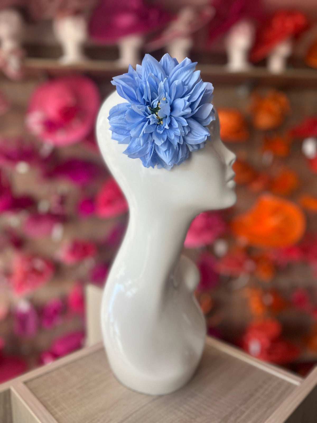 Cornflower Blue Hair Flower Fascinator With Clip
